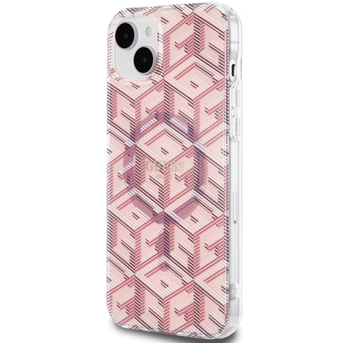 Etui Guess GUHMP15SHGCUSTGP Apple iPhone 15 / 14 hardcase IML GCube MagSafe różowy/pink