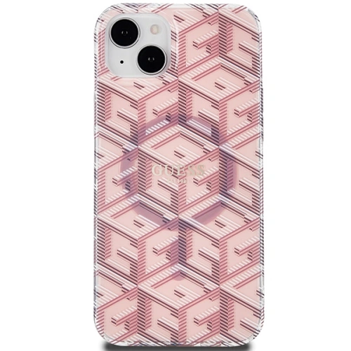 Etui Guess GUHMP15SHGCUSTGP Apple iPhone 15 / 14 hardcase IML GCube MagSafe różowy/pink