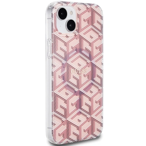Etui Guess GUHMP15SHGCUSTGP Apple iPhone 15 / 14 hardcase IML GCube MagSafe różowy/pink