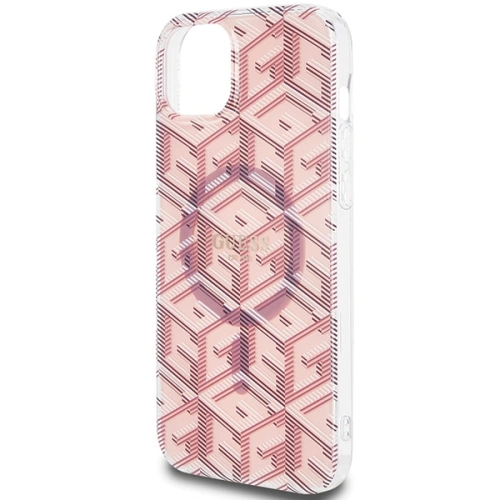 Etui Guess GUHMP15SHGCUSTGP Apple iPhone 15 / 14 hardcase IML GCube MagSafe różowy/pink