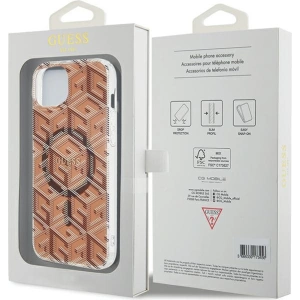 Hurtownia GSM - Etui Guess GUHMP15SHGCUSTGW Apple iPhone 15 / 14 hardcase IML GCube MagSafe hnědý/brown - GUE3251 - {ean13} - Hurt