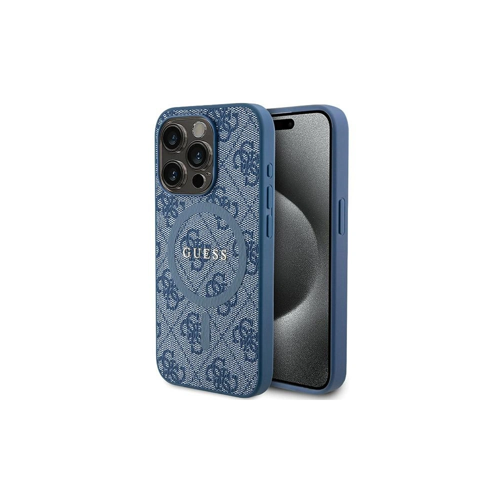 Hurtownia GSM - Etui Guess GUHMP15XG4GFRB Apple iPhone 15 Pro Max hardcase 4G Collection Leather Metal Logo MagSafe modrý/blue - GUE3252 - {ean13} - Hurt