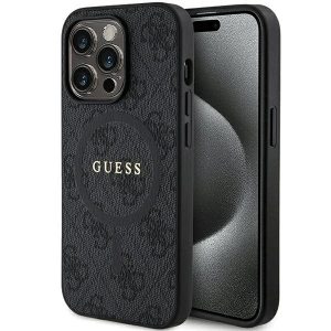 Hurtownia GSM - Case Guess GUHMP15XG4GFRK Apple iPhone 15 Pro Max Hardcase 4G Collection Leder Metall-Logo MagSafe schwarz/black - GUE3253 - {ean13} - Hurt