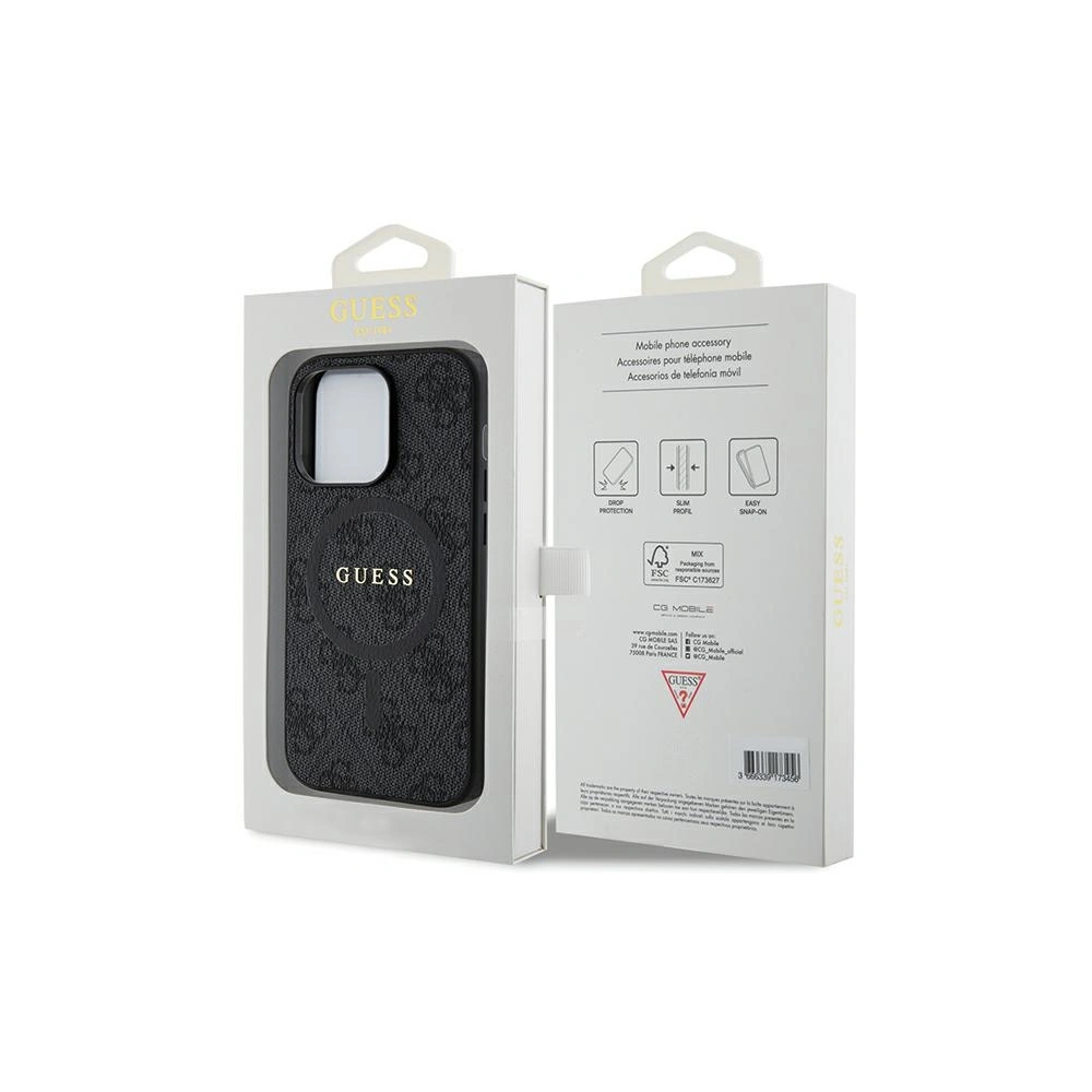 Wholesale Guess GUHMP15XG4GFRK Apple iPhone 15 Pro Max hardcase 4G Collection Leather Metal Logo MagSafe black - GUE3253 - {ean13} - Hurt