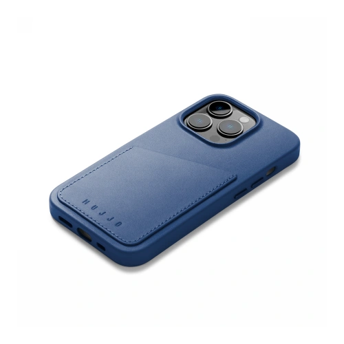 Etui Mujjo Full Leather Wallet Case Apple iPhone 14 Pro (monaco blue)