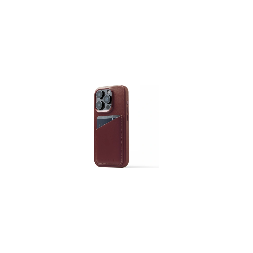 Hurtownia GSM - Etui Mujjo Full Leather Wallet Case Apple iPhone 15 Pro MagSafe (burgundské) - MUJ102 - {ean13} - Hurt