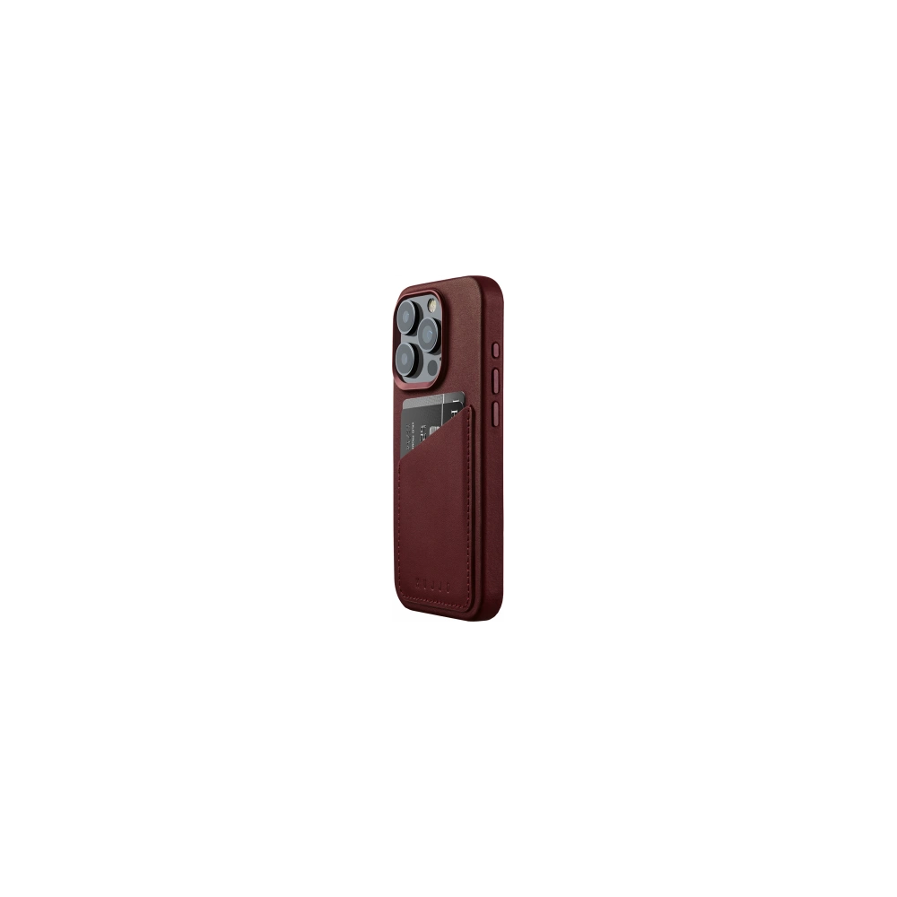 Hurtownia GSM - Etui Mujjo Full Leather Wallet Case Apple iPhone 15 Pro MagSafe (burgundské) - MUJ102 - {ean13} - Hurt