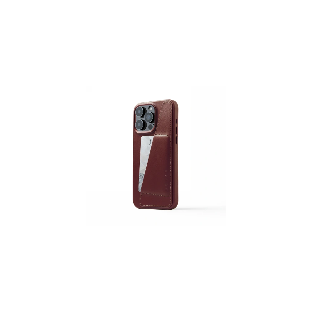 Hurtownia GSM - Etui Mujjo Full Leather Wallet Case Apple iPhone 15 Pro Max MagSafe (burgundské) - MUJ103 - {ean13} - Hurt