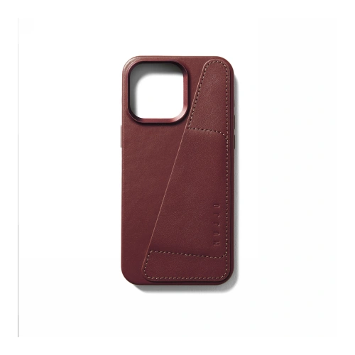 Etui Mujjo Full Leather Wallet Case Apple iPhone 15 Pro Max MagSafe (burgundy)