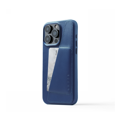 Mujjo Distributor - 5060487086060 - MUJ105 - Mujjo Full Leather Wallet Case Apple iPhone 15 Pro Max MagSafe (monaco blue) - B2B homescreen