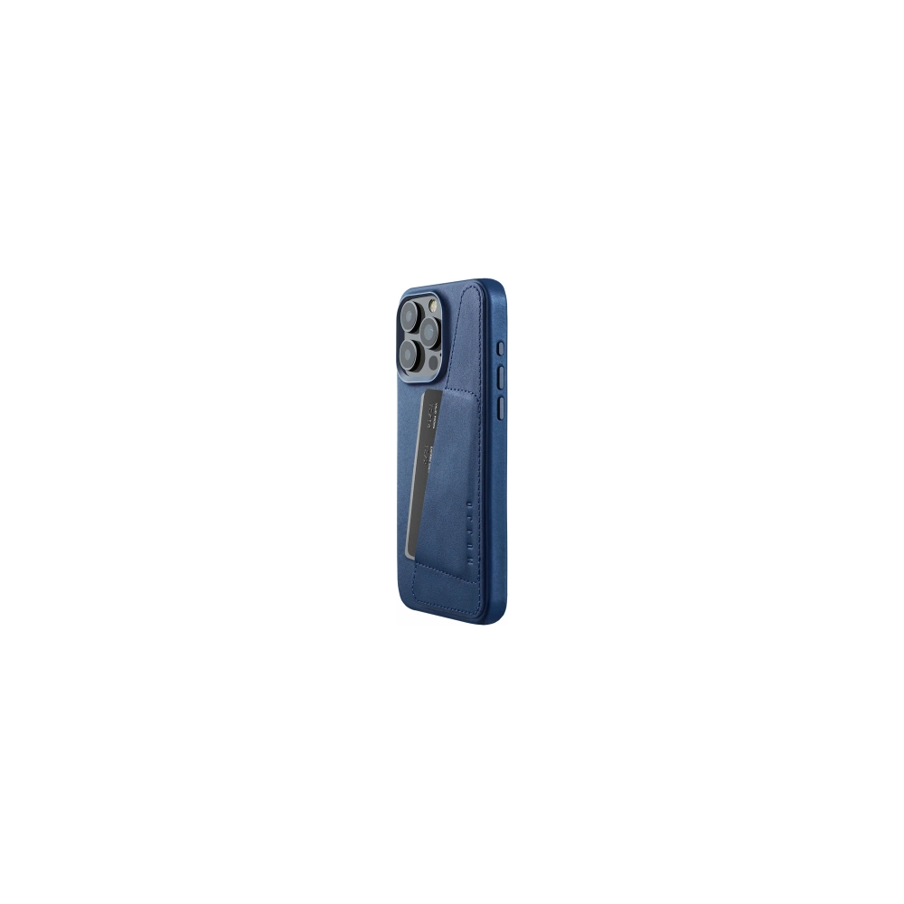 Hurtownia GSM - Etui Mujjo teljes bőr pénztárca tok Apple iPhone 15 Pro Max MagSafe (monaco kék) - MUJ105 - {ean13} - Hurt