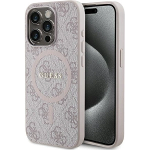 Hurtownia GSM - Case Guess GUHMP15XG4GFRP Apple iPhone 15 Pro Max Hardcase 4G Collection Leder Metall-Logo MagSafe rosa/pink - GUE3254 - {ean13} - Hurt