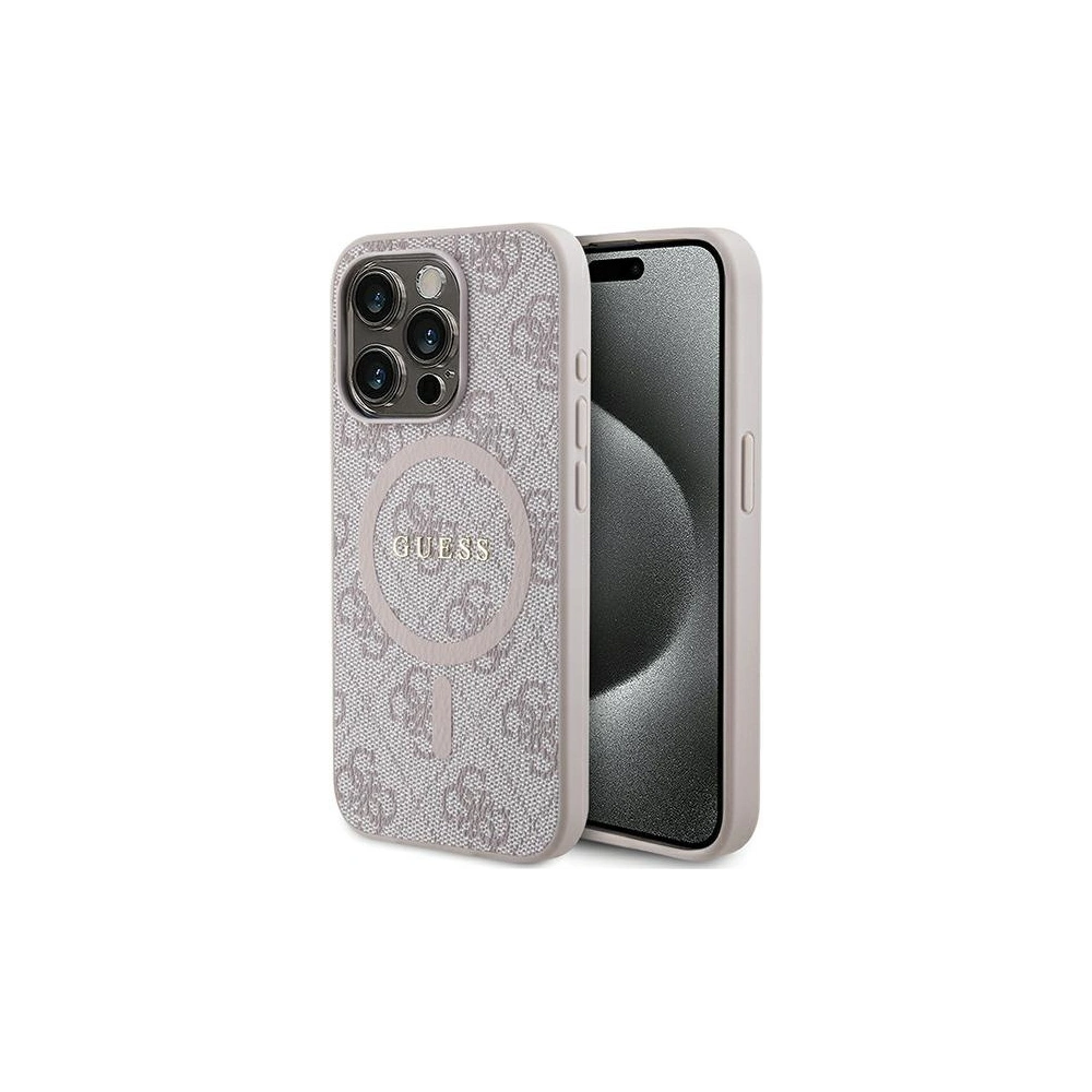 Hurtownia GSM - Etui Guess GUHMP15XG4GFRP Apple iPhone 15 Pro Max hardcase 4G Collection Leather Metal Logo MagSafe różowy/pink - GUE3254 - {ean13} - Hurt