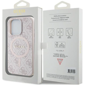 Hurtownia GSM - Case Guess GUHMP15XG4GFRP Apple iPhone 15 Pro Max Hardcase 4G Collection Leder Metall-Logo MagSafe rosa/pink - GUE3254 - {ean13} - Hurt