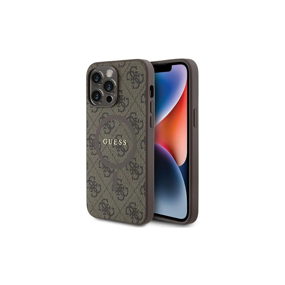 Hurtownia GSM - Etui Guess GUHMP15XG4GFRW Apple iPhone 15 Pro Max hardcase 4G Collection Leather Metal Logo MagSafe brązowy/brown - GUE3255 - {ean13} - Hurt