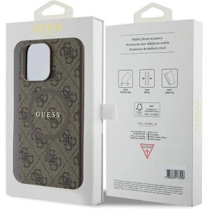 Wholesale Guess GUHMP15XG4GFRW Apple iPhone 15 Pro Max hardcase 4G Collection Leather Metal Logo MagSafe brown - GUE3255 - {ean13} - Hurt