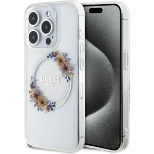 Hurtownia GSM - Case Guess GUHMP15XHFWFCT Apple iPhone 15 Pro Max Hardcase IML Blumen Wreatch MagSafe transparent - GUE3256 - {ean13} - Hurt