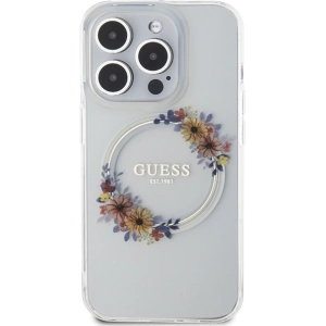 Hurtownia GSM - Etui Guess GUHMP15XHFWFCT Apple iPhone 15 Pro Max keménytok IML Virágkoszorú MagSafe átlátszó - GUE3256 - {ean13} - Hurt