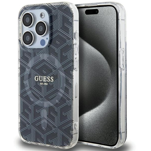 Hurtownia Guess - 3666339221874 - GUE3257 - Etui Guess GUHMP15XHGCUSTGK Apple iPhone 15 Pro Max hardcase IML GCube MagSafe czarny/black - B2B homescreen