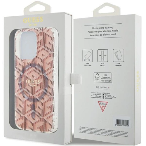 Etui Guess GUHMP15XHGCUSTGP Apple iPhone 15 Pro Max hardcase IML GCube MagSafe różowy/pink