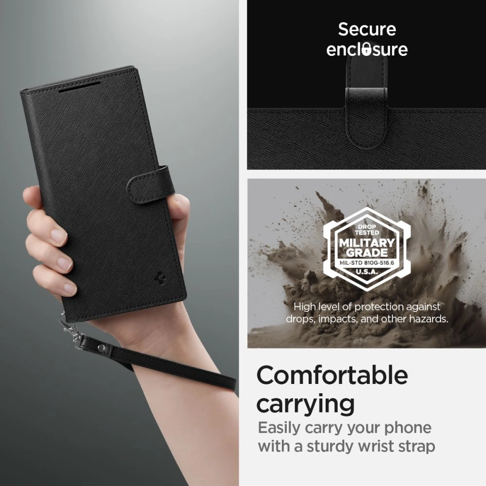 Hurtownia GSM - Etui Spigen Wallet S Plus Samsung Galaxy S24 Ultra černé - SPN3342 - {ean13} - Hurt