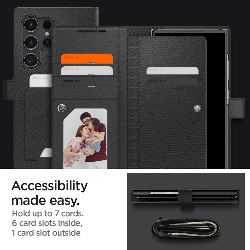 Hurtownia GSM - Etui Spigen Wallet S Plus Samsung Galaxy S24 Ultra Negru - SPN3342 - {ean13} - Hurt