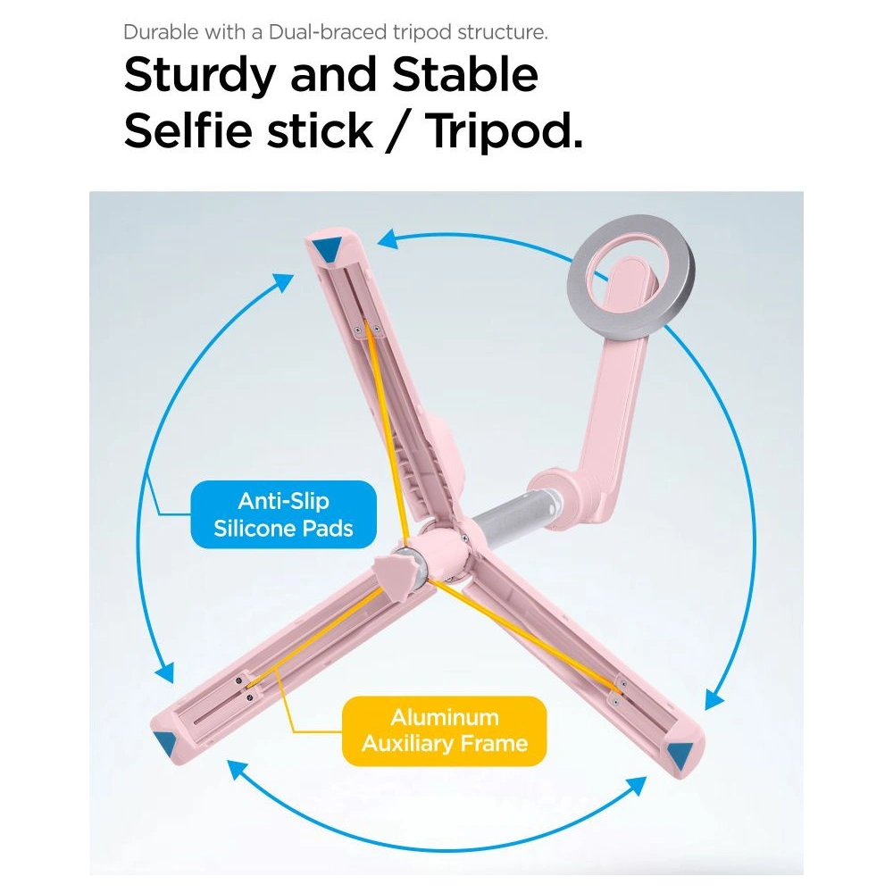 Wholesale Spigen S570W MagSafe Bluetooth Selfie Stick Tripod Misty Rose - SPN3343 - {ean13} - Hurt