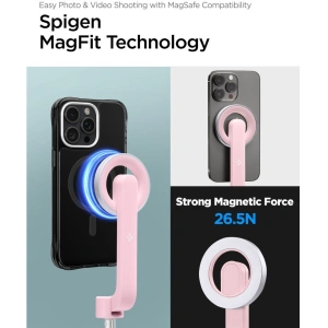 Kijek Spigen S570W MagSafe Bluetooth Selfie Bot Tripod Misty Rose