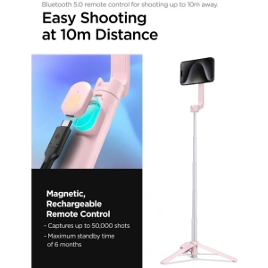 Kijek Spigen S570W MagSafe Bluetooth Selfie Bot Tripod Misty Rose