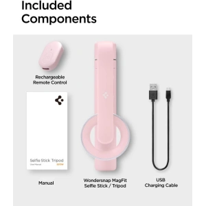Kijek Spigen S570W MagSafe Bluetooth Selfie Bot Tripod Misty Rose