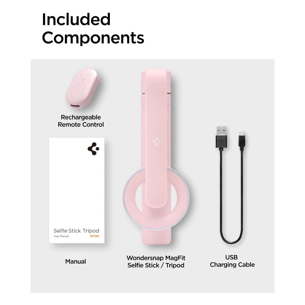 Wholesale Spigen S570W MagSafe Bluetooth Selfie Stick Tripod Misty Rose - SPN3343 - {ean13} - Hurt