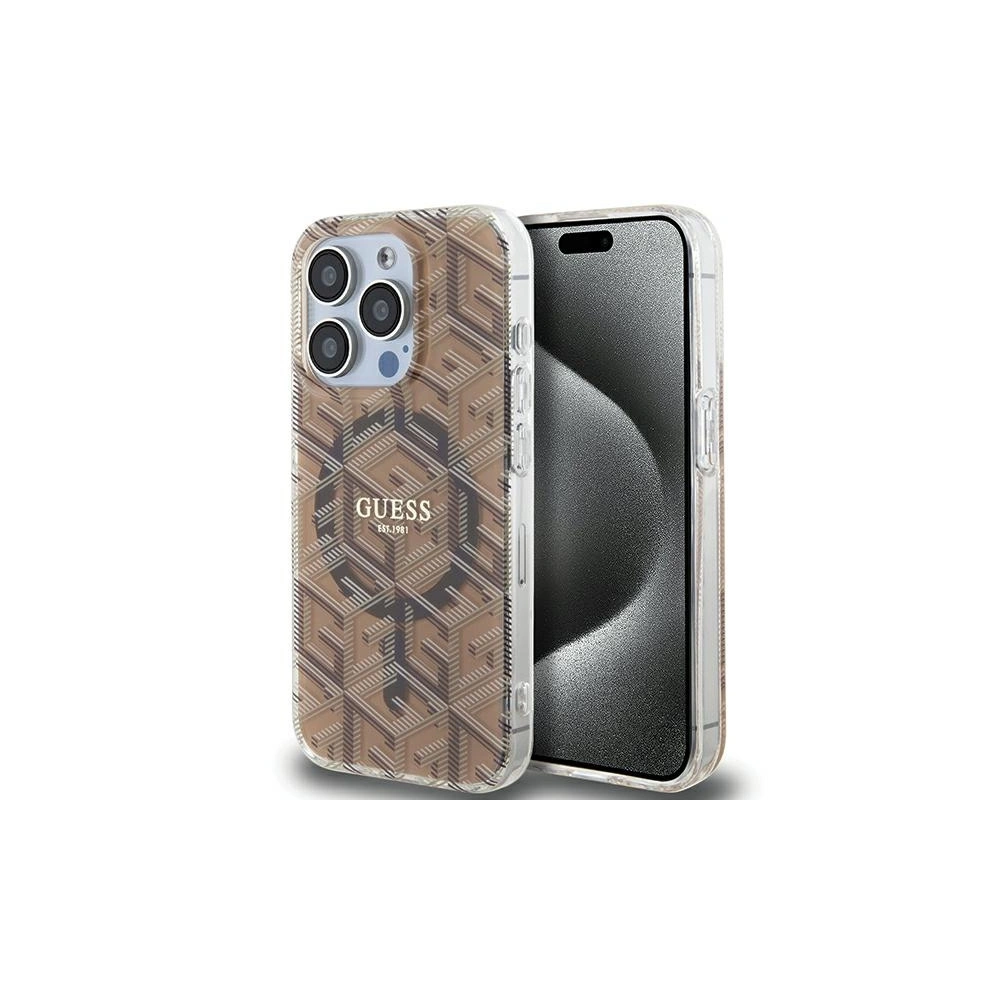 Wholesale Guess GUHMP15XHGCUSTGW Apple iPhone 15 Pro Max hardcase IML GCube MagSafe brown - GUE3259 - {ean13} - Hurt