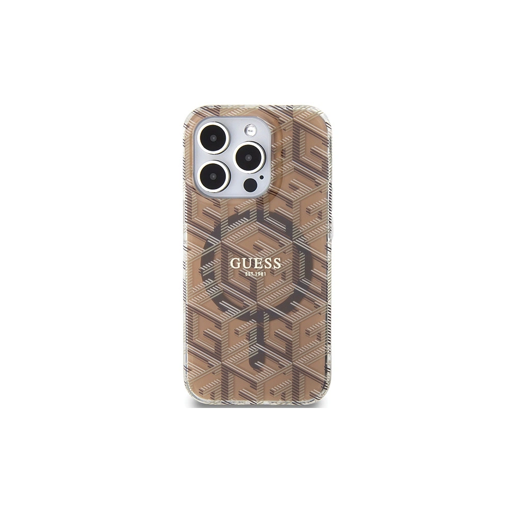 Hurtownia GSM - Etui Guess GUHMP15XHGCUSTGW Apple iPhone 15 Pro Max hardcase IML GCube MagSafe hnědý/brown - GUE3259 - {ean13} - Hurt