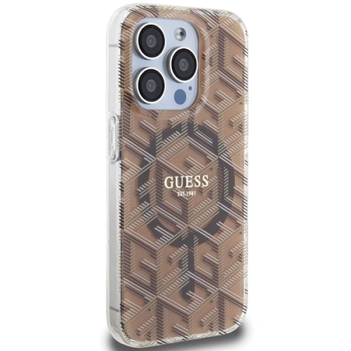 Etui Guess GUHMP15XHGCUSTGW Apple iPhone 15 Pro Max hardcase IML GCube MagSafe brązowy/brown