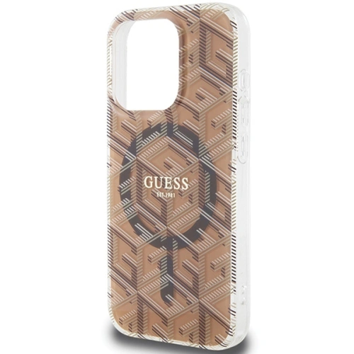 Etui Guess GUHMP15XHGCUSTGW Apple iPhone 15 Pro Max hardcase IML GCube MagSafe brązowy/brown