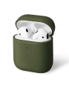 Etui UNIQ Lino AirPods 1/2 Gen. Silikon olivgrün