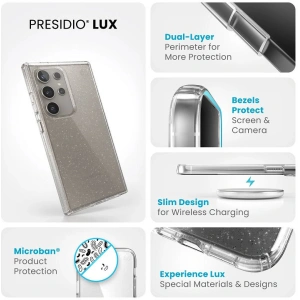 Wholesale Speck Presidio Lux Glitter Samsung Galaxy S24 Ultra clear/gold glitter - SPK594 - {ean13} - Hurt