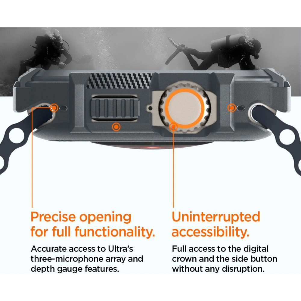 Hurtownia GSM - Etui Spigen Rugged Armor Apple Watch Ultra 1/2 49mm Gri Întunecat - SPN3348 - {ean13} - Hurt