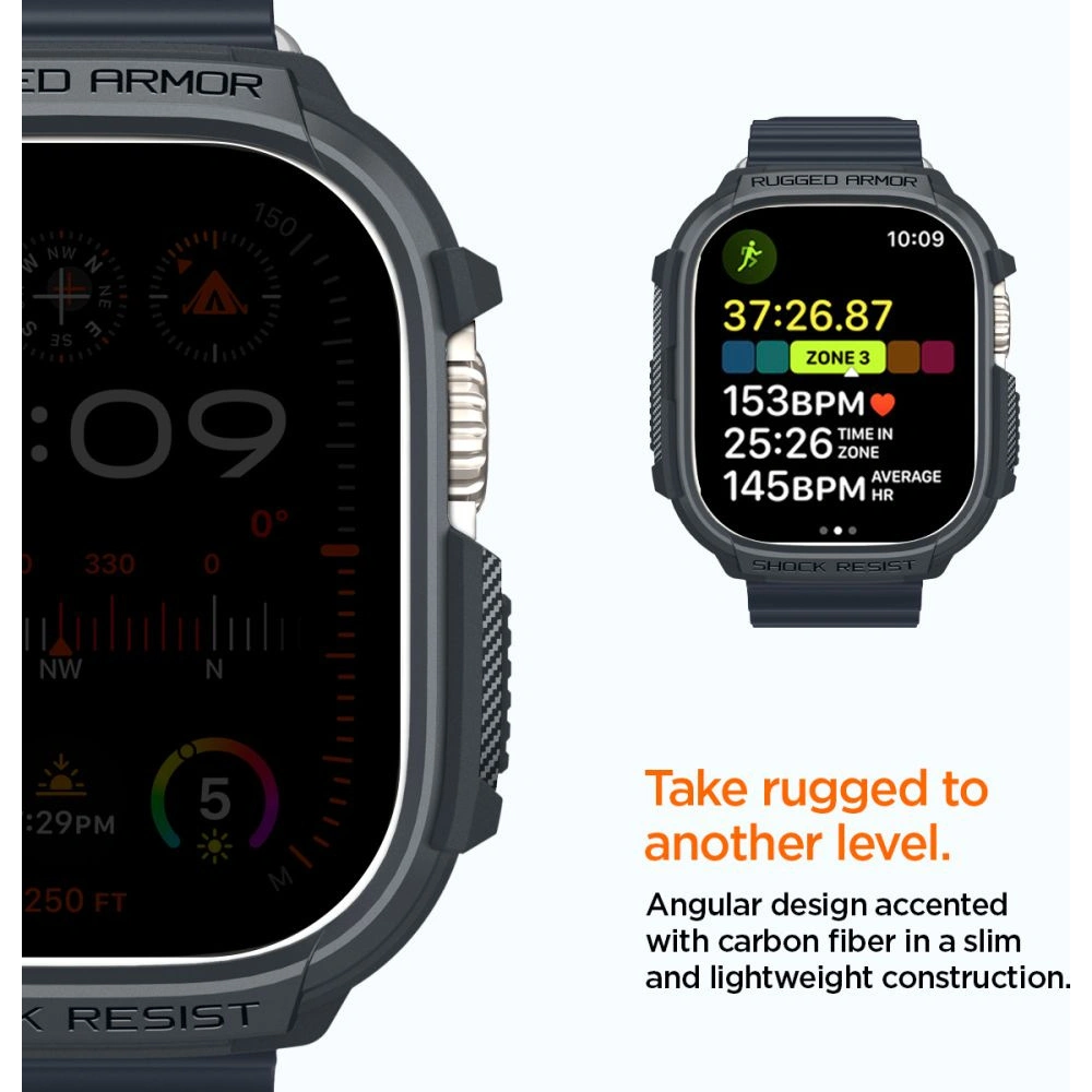 Hurtownia GSM - Etui Spigen Rugged Armor Apple Watch Ultra 1/2 49mm Gri Întunecat - SPN3348 - {ean13} - Hurt
