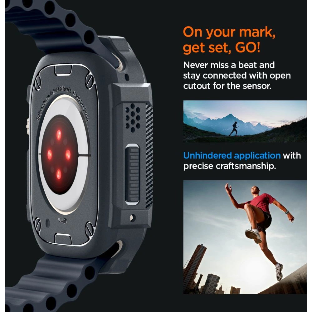 Hurtownia GSM - Etui Spigen Rugged Armor Apple Watch Ultra 1/2 49mm Gri Întunecat - SPN3348 - {ean13} - Hurt