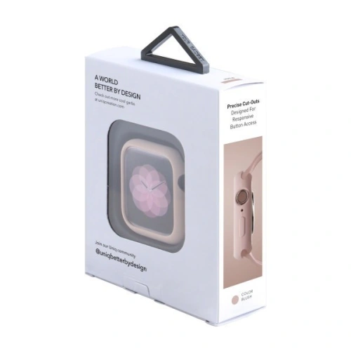 Etui UNIQ Lino Apple Watch 4/5/6/7/SE/8/9 40/41MM różowy/blush pink