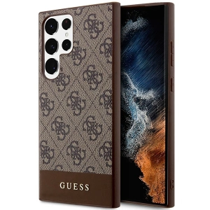 Hurtownia GSM - Case Guess GUHCS24LG4GLBR Samsung Galaxy S24 Ultra Hardcase 4G Stripe Collection braun/brown - GUE3263 - {ean13} - Hurt