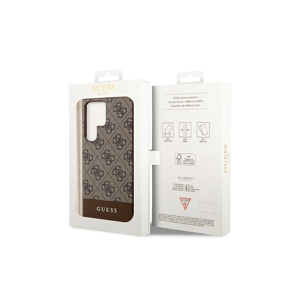 Wholesale Guess GUHCS24LG4GLBR Samsung Galaxy S24 Ultra hardcase 4G Stripe Collection brown - GUE3263 - {ean13} - Hurt