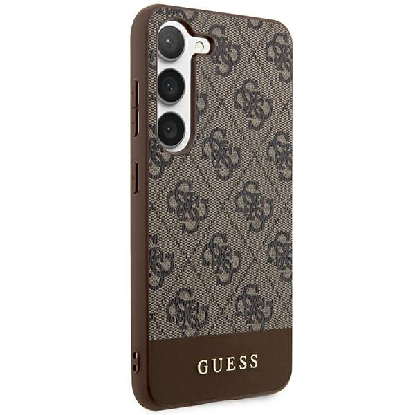 Kryt Guess GUHCS24MG4GLBR Samsung Galaxy S24+ Plus hardcase 4G Stripe Collection brown