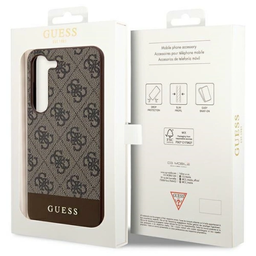 Etui Guess GUHCS24MG4GLBR Samsung Galaxy S24+ Plus hardcase 4G Stripe Collection brązowy/brown