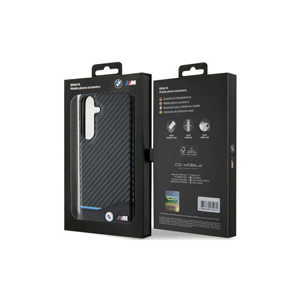 Hurtownia GSM - Etui BMW BMHCS24M22NBCK Samsung Galaxy S24+ Plus din piele carbon negru/black - BMW597 - {ean13} - Hurt