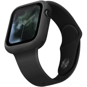 Etui UNIQ Lino Apple Watch 4/5/6/7/8/9/SE 44/45mm czarny/ash black