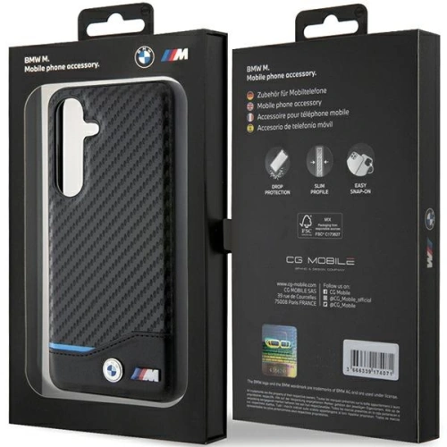 Etui BMW BMHCS24S22NBCK Samsung Galaxy S24 Leather Carbon czarny/black