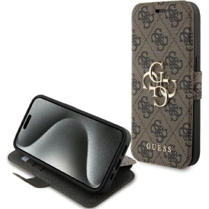 Hurtownia GSM - Etui Guess GUBKP15L4GMGBR Apple iPhone 15 Pro könyv 4G Fém Logo barna/brown - GUE3265 - {ean13} - Hurt
