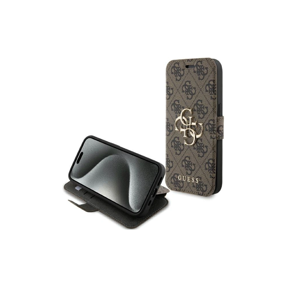 Hurtownia GSM - Case Guess GUBKP15L4GMGBR Apple iPhone 15 Pro Buch 4G Metall-Logo braun/brown - GUE3265 - {ean13} - Hurt